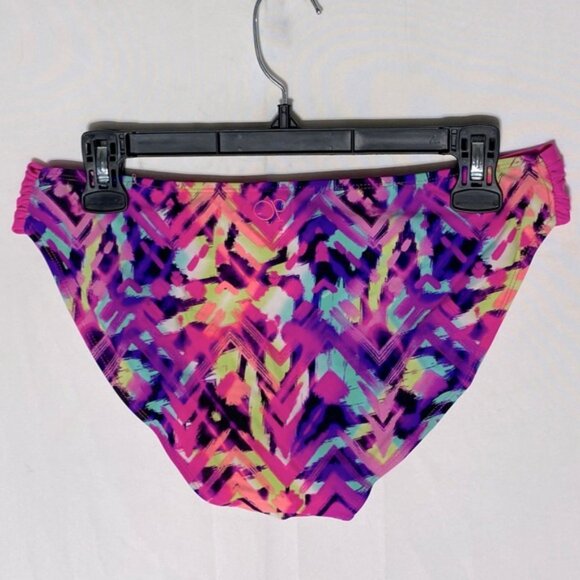 5/$25 OP Pink Blue Abstract Print Bikini Bottom L - Picture 8 of 9